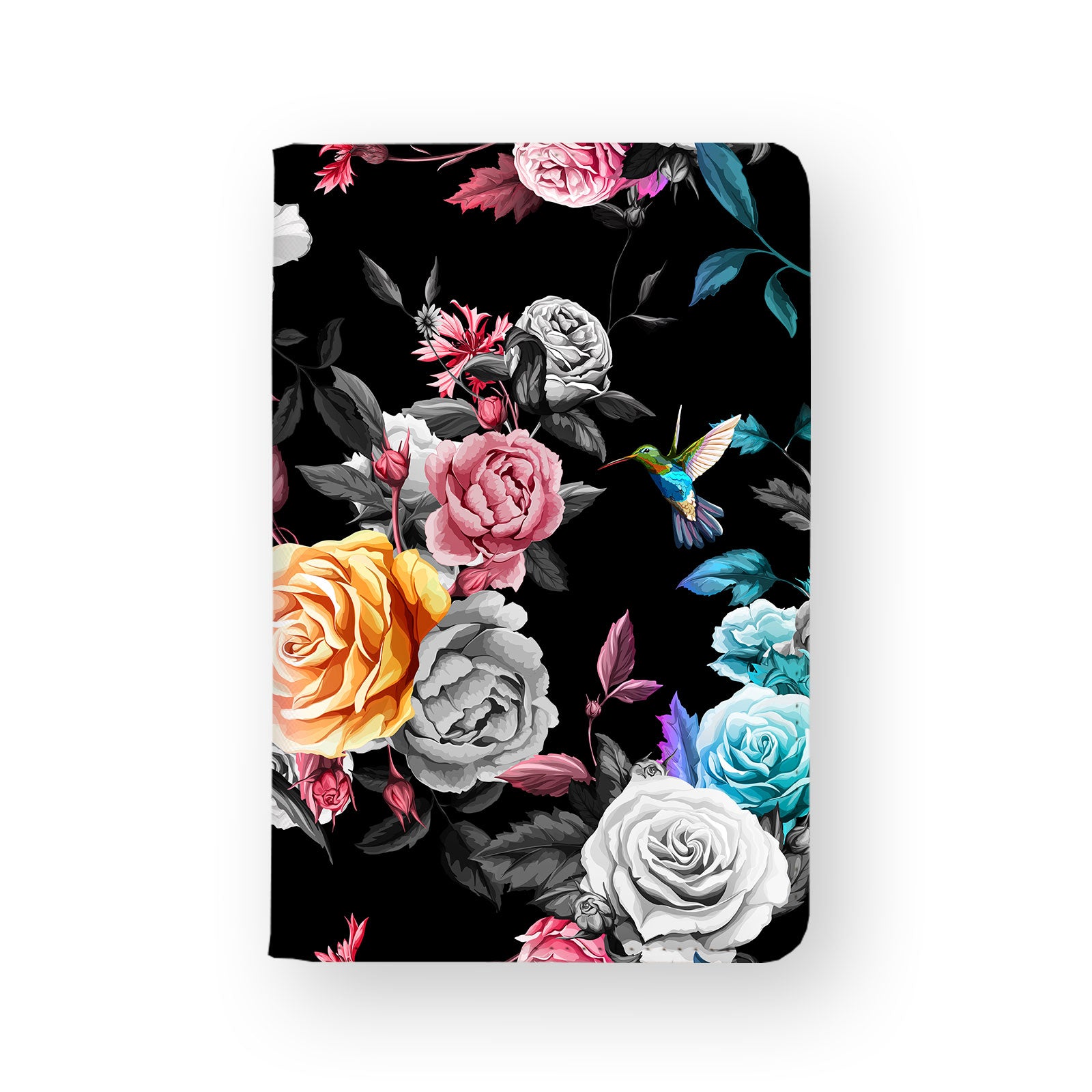 Black Floral Travel Wallet - RFID Blocking Passport Holder for Women & Men - Perfect for Airplane, Vacation & Business Trips