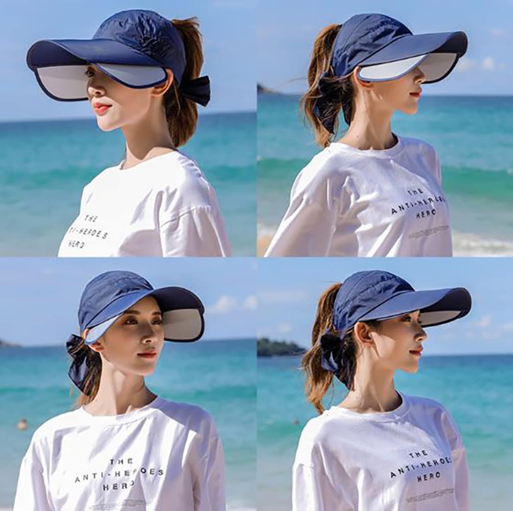 Adjustable Summer Sun Visor Hat for Golf, Tennis & Running - Retractable Brim UV Protection Cap for Outdoor Sports & Beach Activities