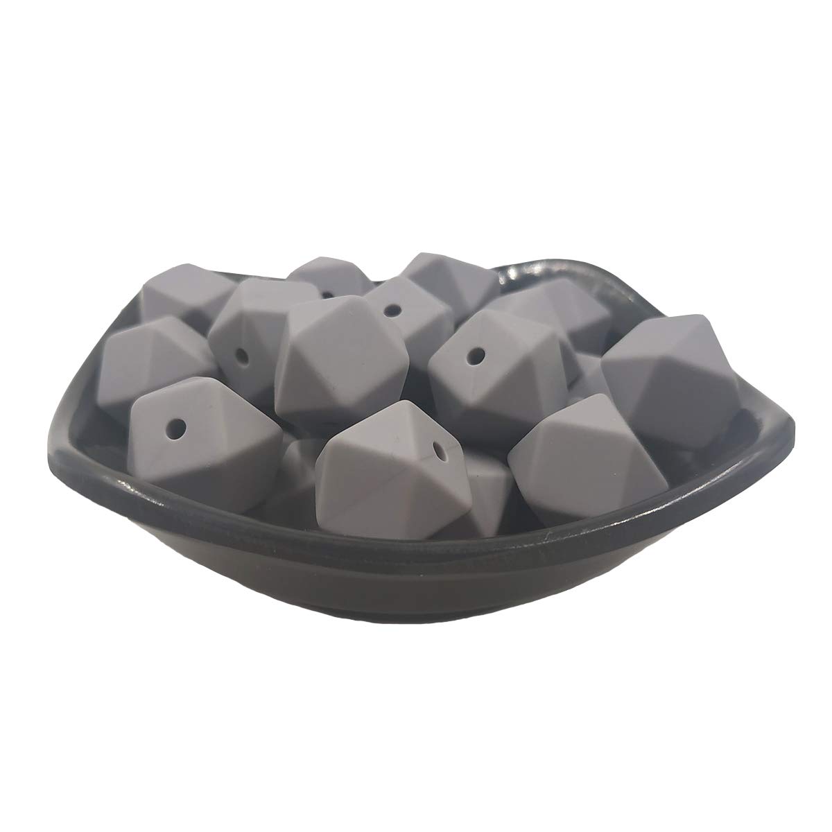 14mm Silicone Hexagonal Beads for DIY Jewelry & Keychains - 50pcs Bulk Craft Beads for Women