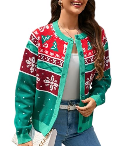 (Cardigan) Fair Isle Green