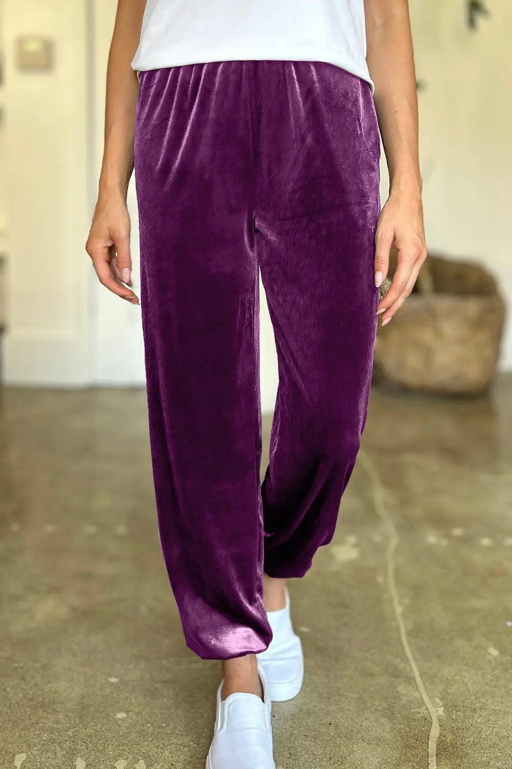 Comfortable Stretch Pocketed Elastic Waist Joggers for Women - Soft Lounge Pants for Running, Yoga & Casual Wear