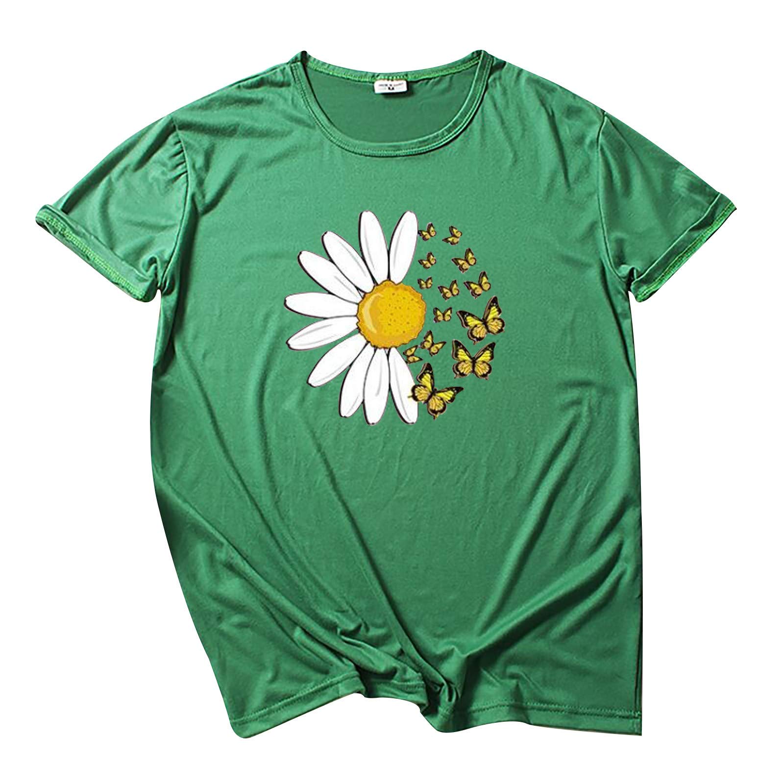 Women's Cropped Tank Tops - Fashion Casual Butterfly Floral Print Round Neck T-Shirt in Multi-Colors | Perfect for Summer Outfits, Beach Wear & Casual Street Style