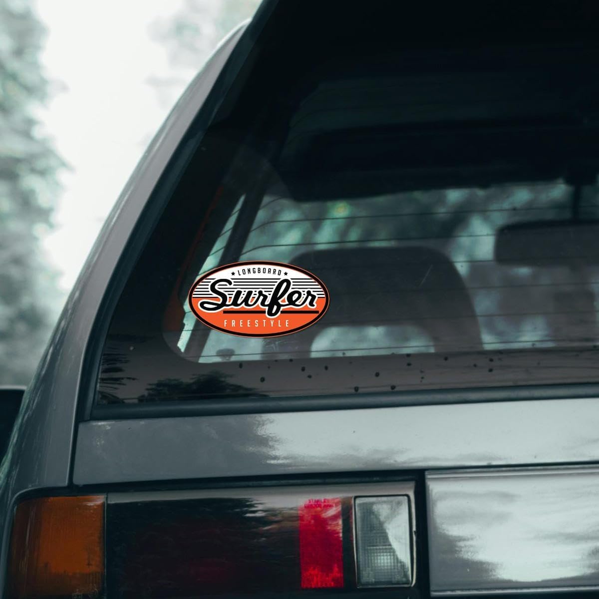 Waterproof Surf & Skateboard Decal Sticker - 4 x 2.17 Inch Vinyl Stickers for Longboards, Laptops, Tablets - Durable Freestyle Design for Outdoor & Indoor Use