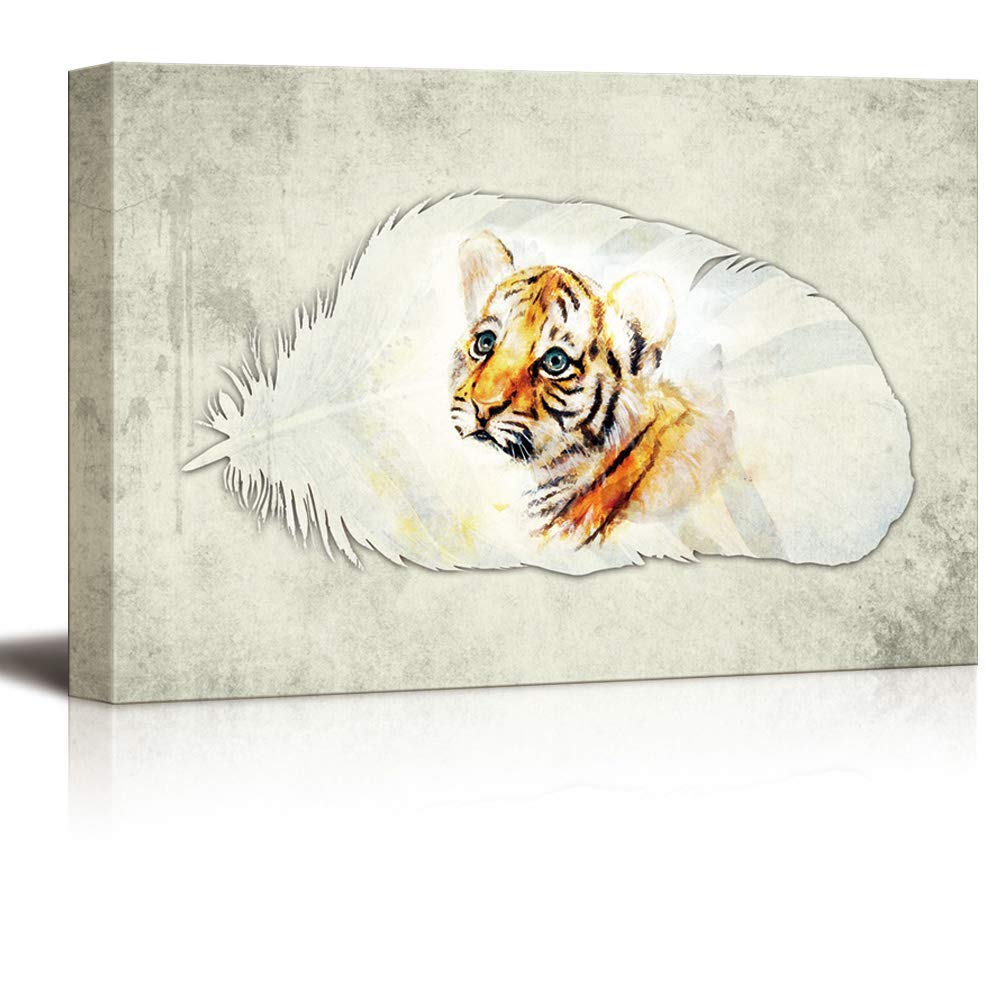 Wall26 Feather Canvas Wall Art - Giclee Painting Print for Bedroom & Living Room Decor - 32x48 Inches - Modern Home Artwork for Housewarming Gifts & Interior Design