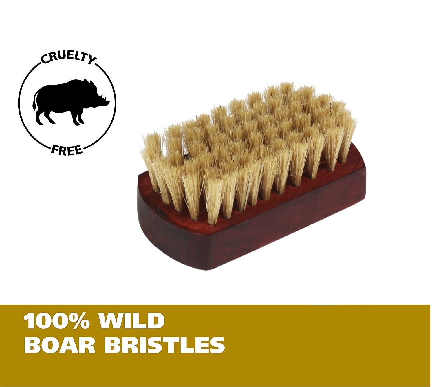 Premium Travel Beard Brush with Natural Boar Bristles & Walnut Wood Handle - Compact Square Design for Men's Grooming On The Go - Perfect for Business Trips, Camping & Daily Use