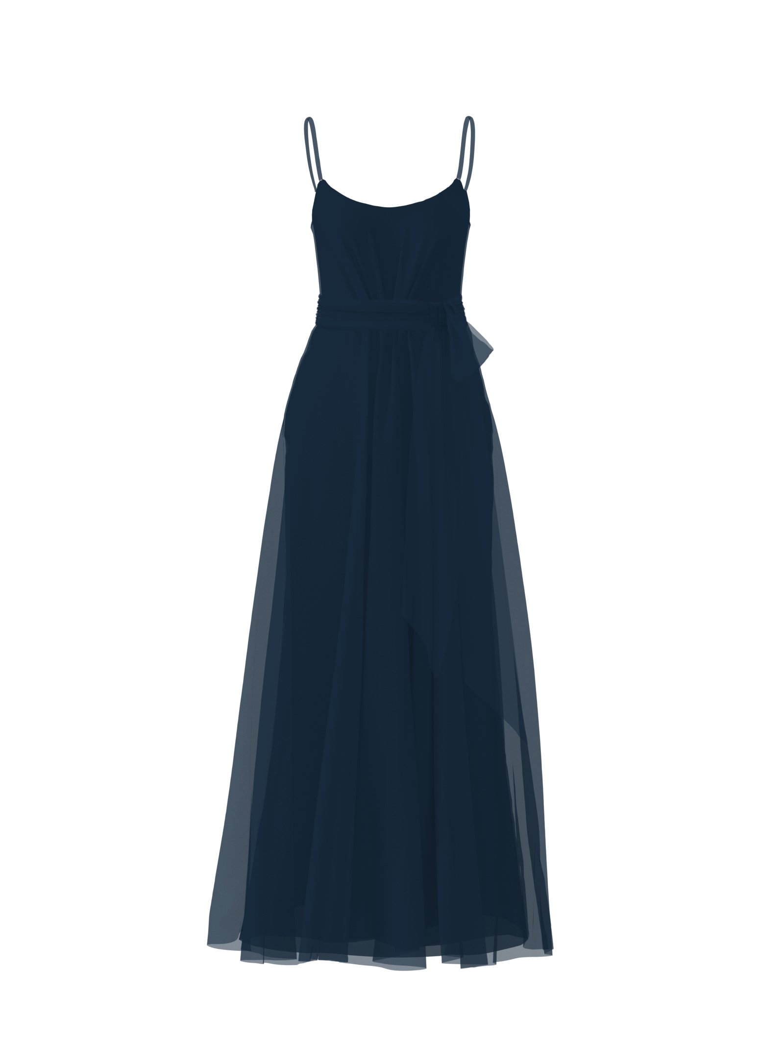 Campbell Bodice with Justine Skirt and Sash Belt in Navy Blue - Perfect for Formal Events, Weddings, and Evening Occasions