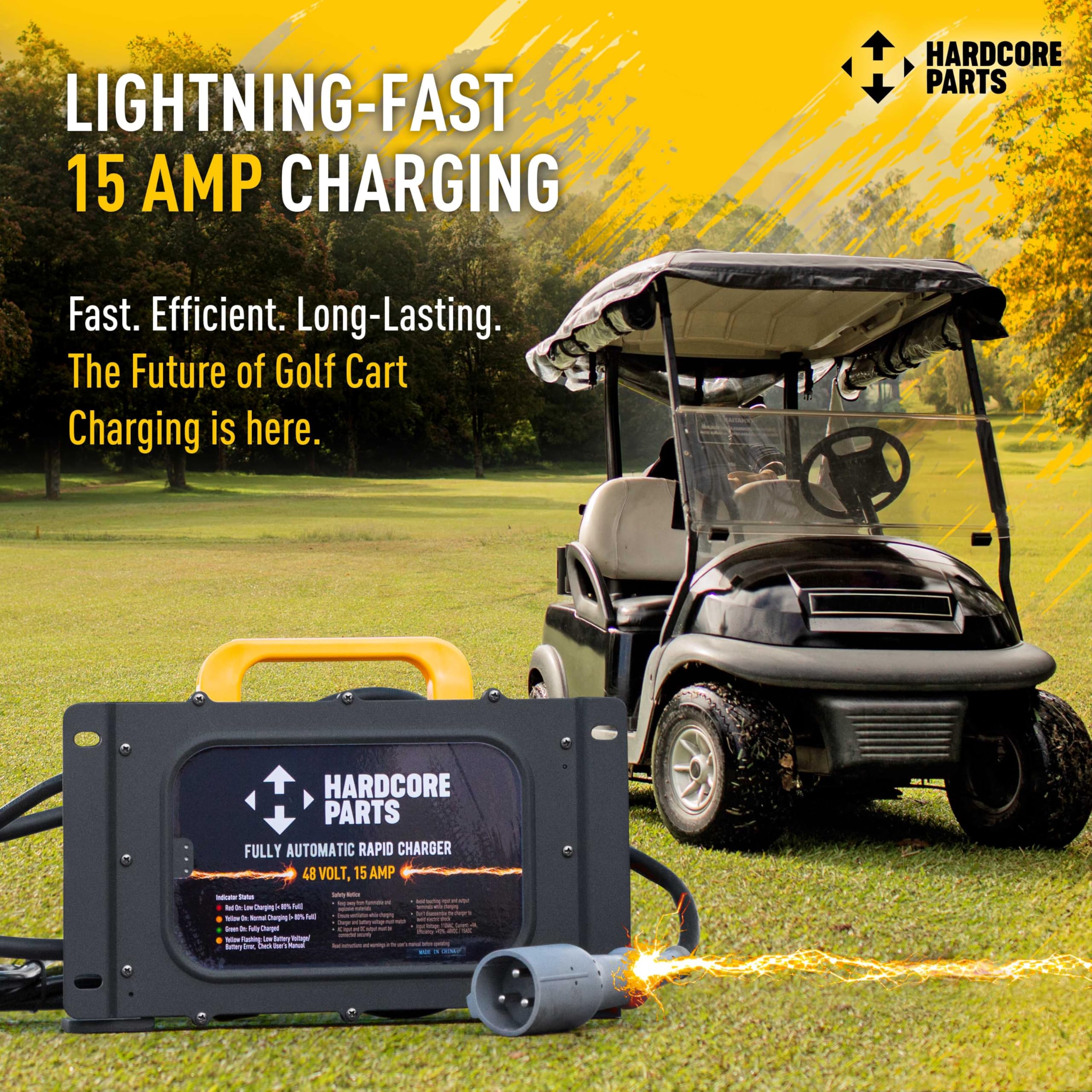 48V Fully Automatic Fast Golf Cart Charger for EZGO RXV - Quick Charging & Battery Protection - Perfect for Golf Courses, Resorts & Neighborhood Transport
