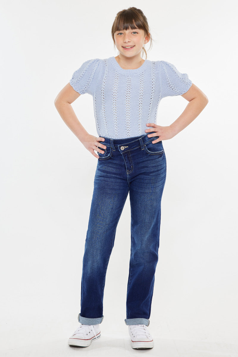 Milly Mid Rise Straight Jeans for Kids - Comfortable & Stylish Denim Pants for Boys and Girls - Perfect for School, Playdates, and Everyday Wear