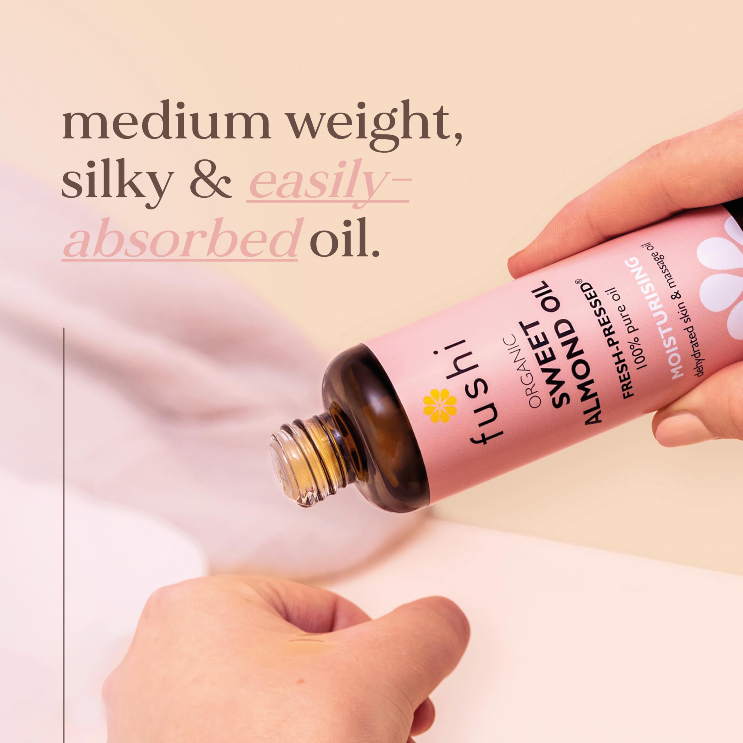 Organic Sweet Golden Almond Oil 100ml - Cold Pressed, Vegan & Cruelty-Free - Best for Dry Skin, Sensitive Skin & Skin Cleansing - UK Made - Perfect for Facial Care, Massage & Hair Treatment