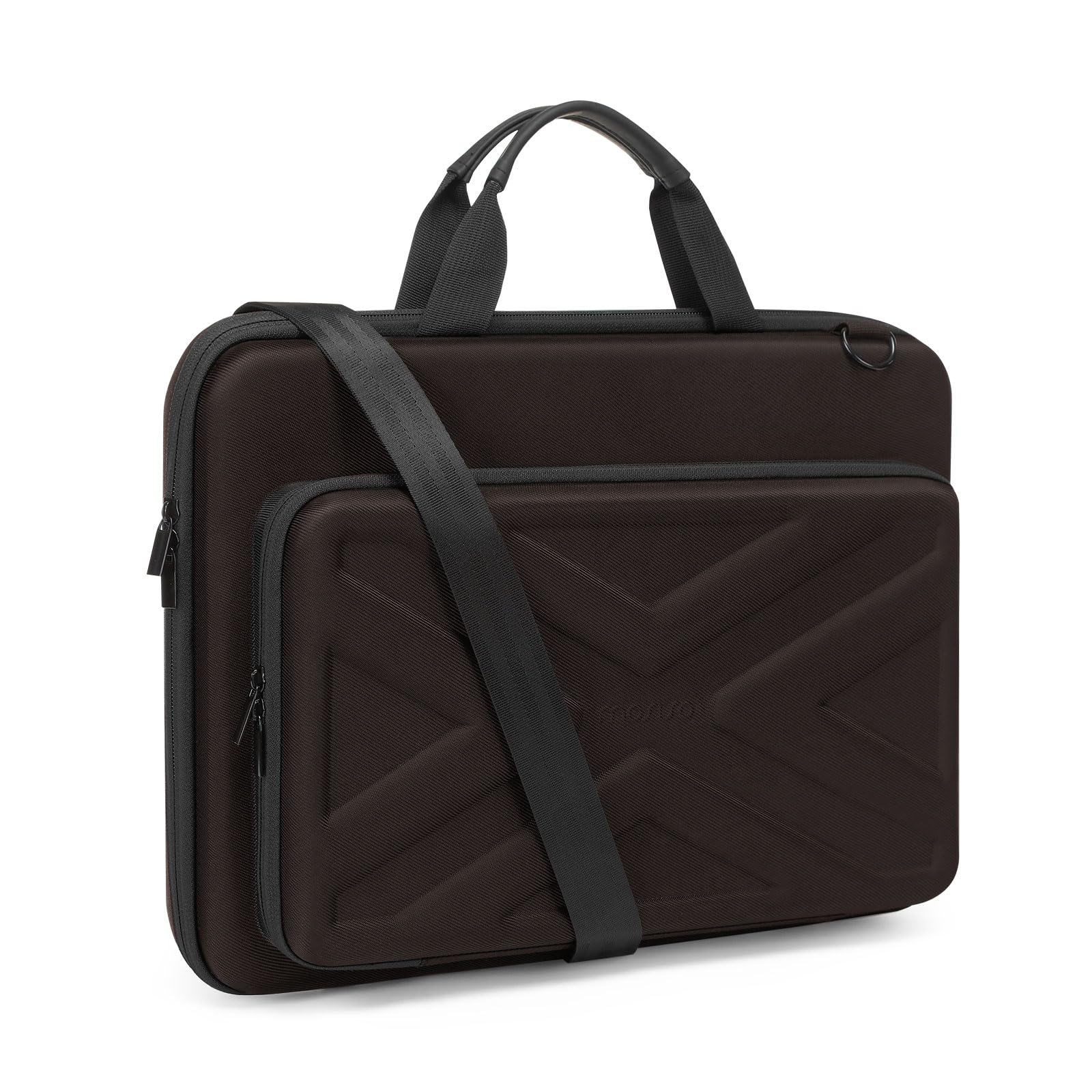 MOSISO 17.3 Inch Laptop Hard Shell Case - Durable Computer Bag for MacBook Pro, HP, Dell, Lenovo, Asus Notebooks - Chestnut Brown with Front Pocket & Adjustable Shoulder Strap | Perfect for Work, School, Travel & Business Trips
