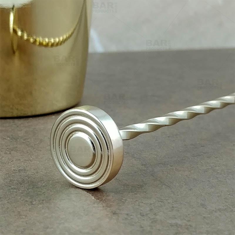 BarConic® Professional Gold Plated Bar Spoon with Muddler Tip - 40cm Cocktail Mixing Tool for Bartenders & Home Bars - Perfect for Crafting Mojitos, Old Fashioned & Cocktail Recipes