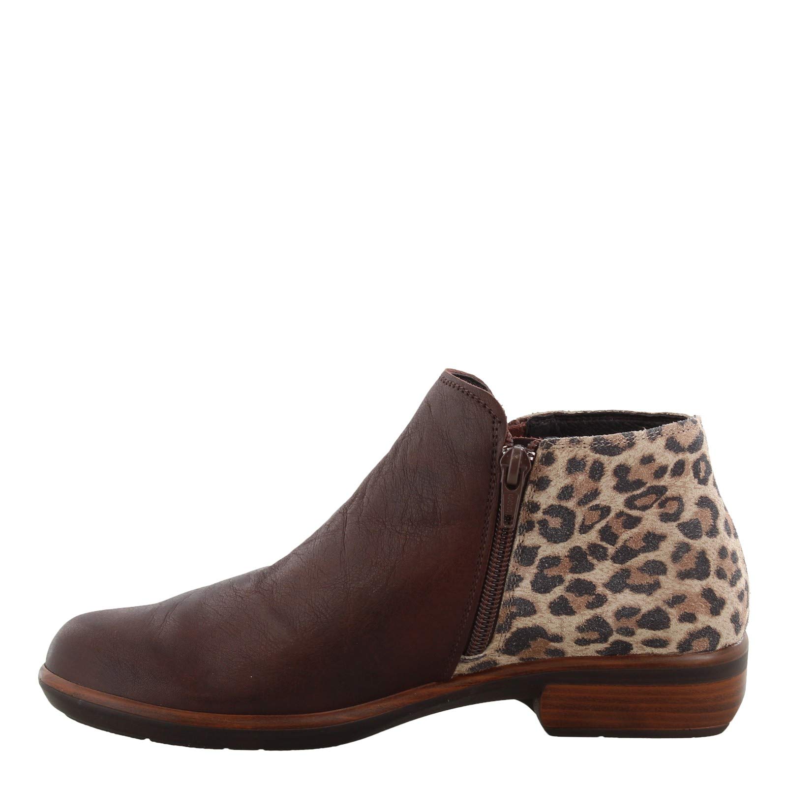 NAOT Women's Helm Ankle Bootie - Comfortable Cork Footbed with Arch Support - Double Zipper Low Heel Boots for Travel & Walking - Lightweight & Removable Insole - Perfect for Work, Commuting & Casual Outfits