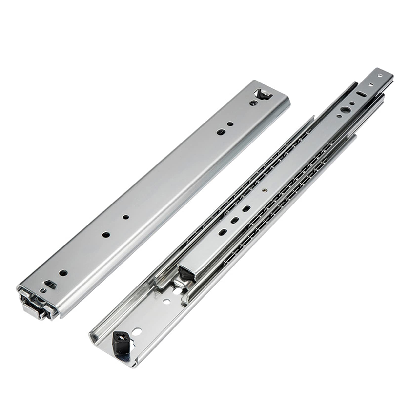 Soft Close Full Extension Ball Bearing Drawer Slides - Heavy Duty 3-Section Side Mount Cabinet Slides for Kitchen, Office & Industrial Storage Solutions