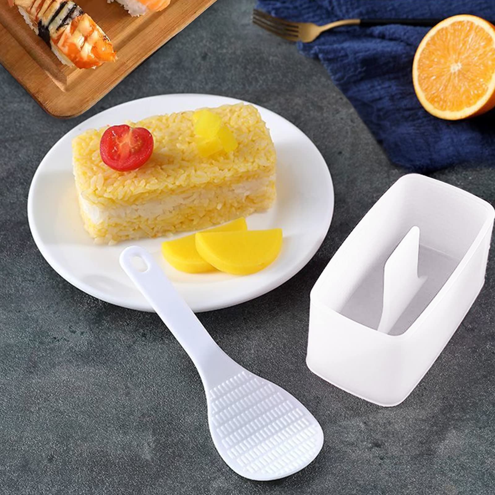 Premium Non-Stick Sushi Making Kit - Set of 6 (Includes Musubi Maker Press & Rice Paddle) | BPA Free & Food Safe | DIY Sushi, Spam Musubi & Onigiri at Home | Perfect for Japanese Cuisine Lovers & Meal Prep