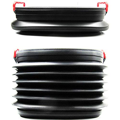 Foldable Car Trash Can - Leak-Proof Auto Storage Box & Round Fishing Bucket for Vehicles, Travel, Camping & Outdoor Activities (Black)