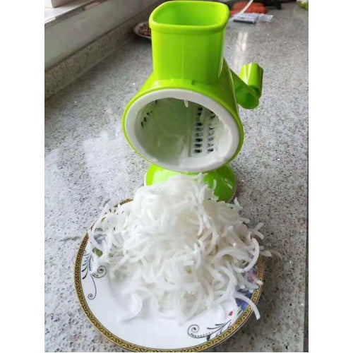 Multi-Function Hand Crank Vegetable Chopper & Slicer - Perfect for Salad, Meat, Garlic, Fruits - Green Color | Kitchen Gadget for Easy Food Prep & Healthy Cooking