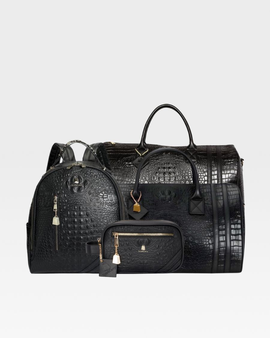 Apollo 2 BFF Travel Set - Premium Black Luggage & Carry-On Bag for Women | Perfect for Weekend Getaways, Business Trips & Airplane Travel