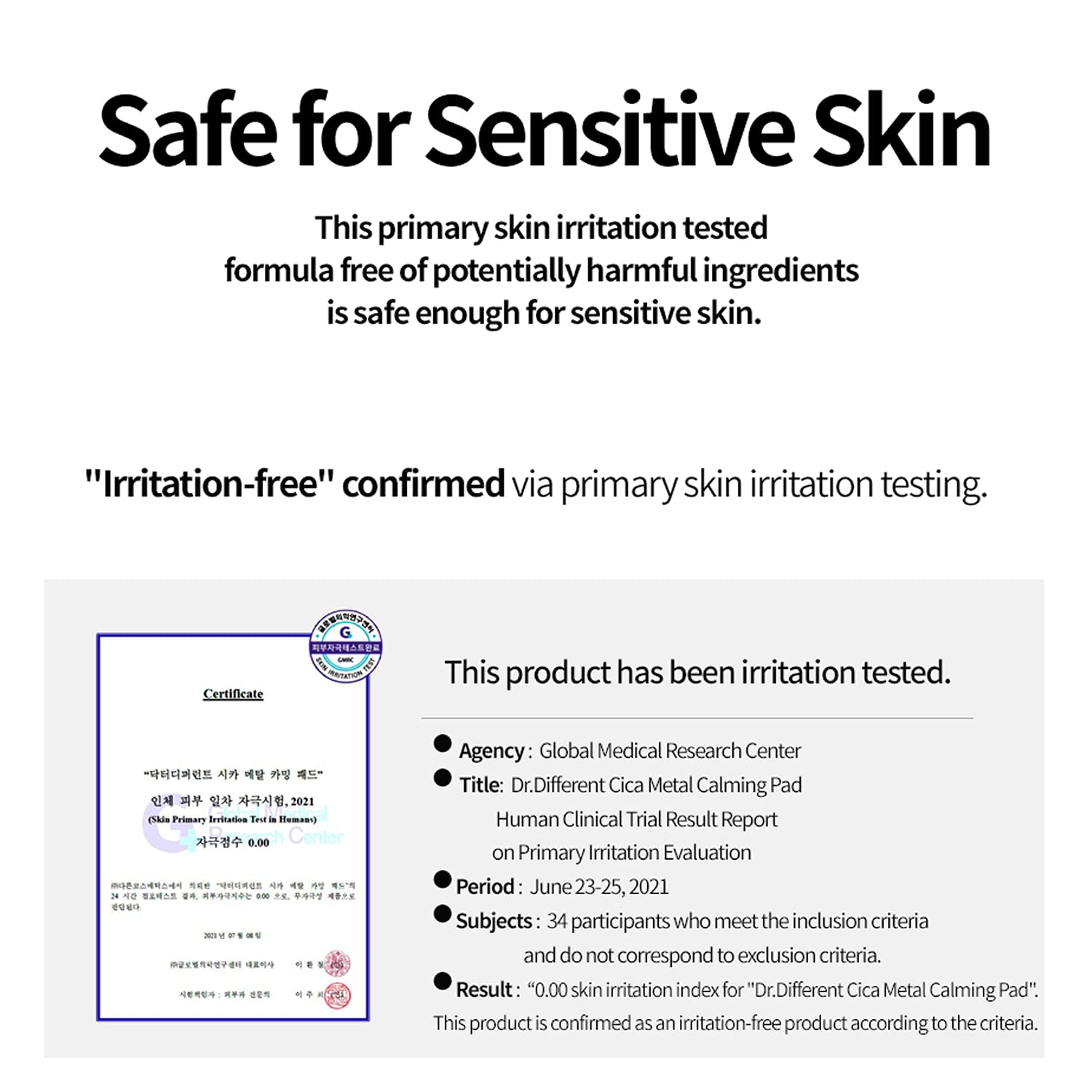 Dr.Different Cica Metal Calming Pad - 60 Sheet Soothing Toner Pads for Irritated Skin Relief, Pore Cleansing & Intense Hydration | Korean Skincare for Sensitive Skin | Perfect for Post-Workout, Travel & Daily Skin Care Routine