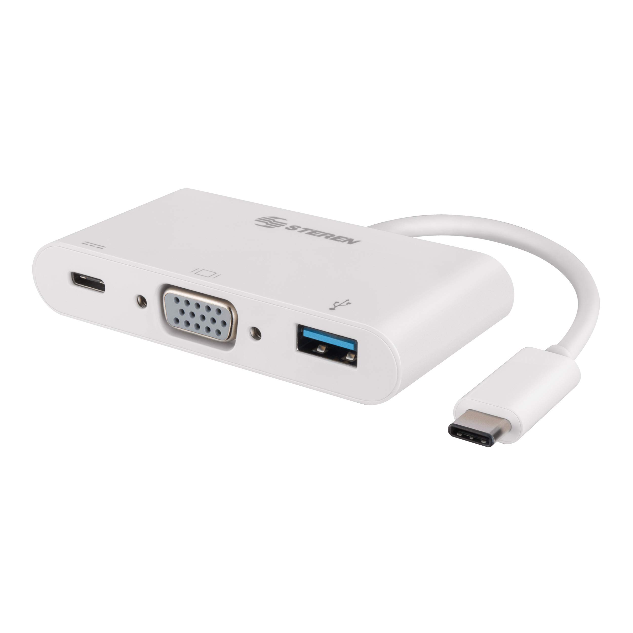STEREN USB-C Hub with VGA, USB 3.0 & USB-C Ports - 4-in-1 Multi-Port Adapter for MacBook, Chromebook, Laptop - Perfect for Work, Travel & Home Office Connectivity