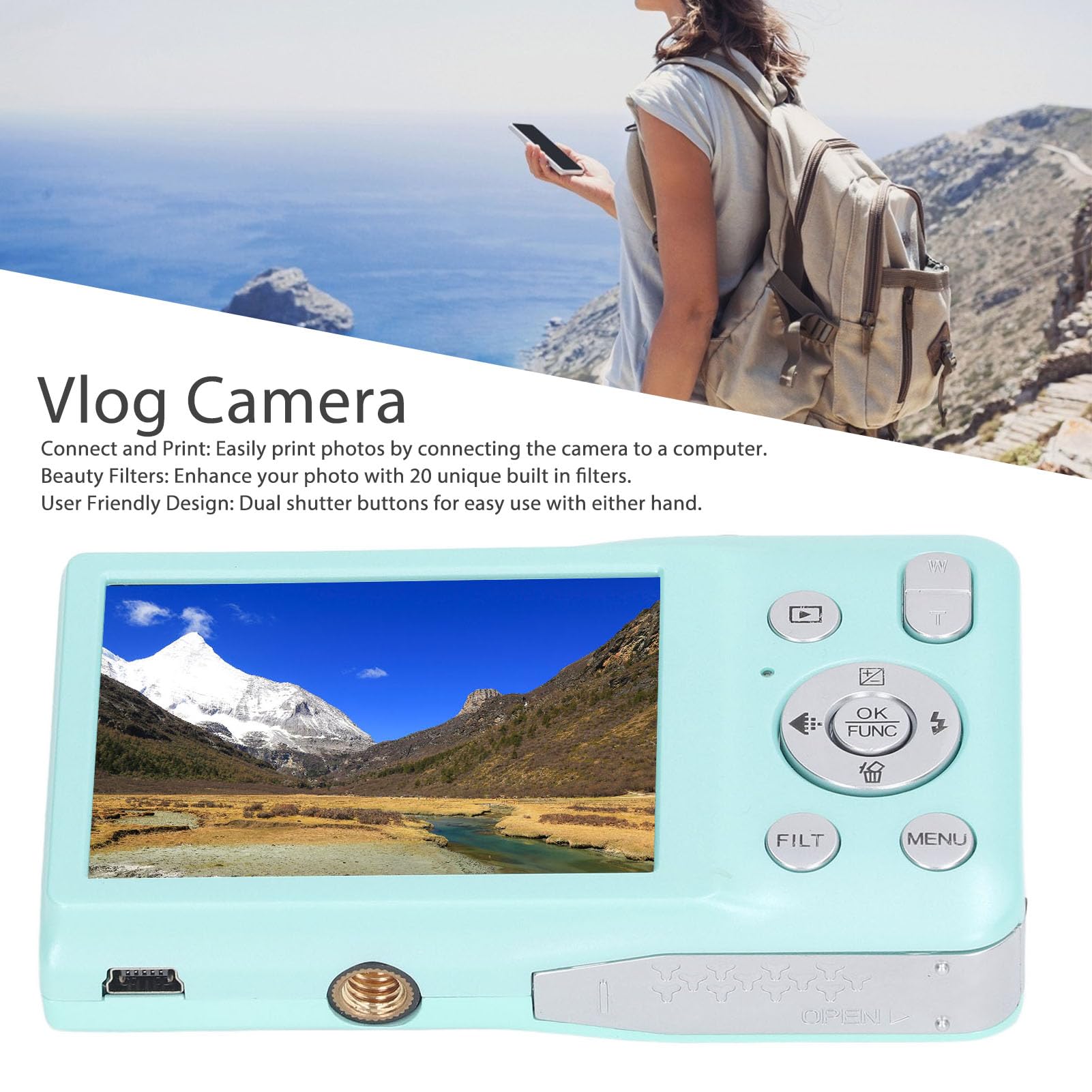 8K Digital Camera for Photography & Vlogging - 68MP High Resolution, 2.7