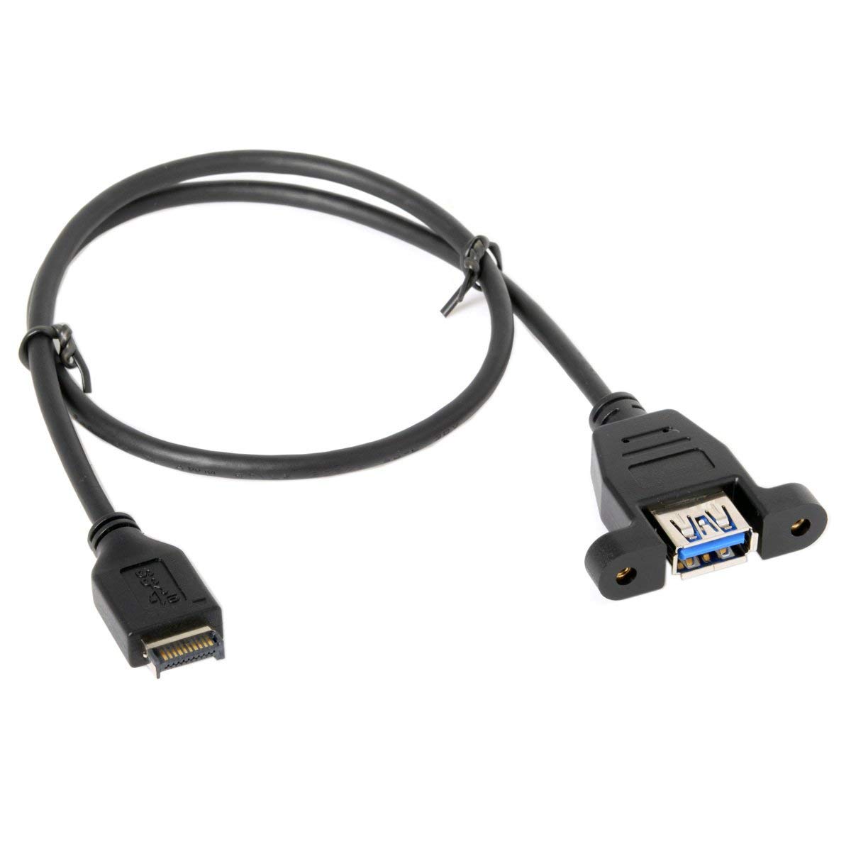 USB 3.1 to USB 3.0 Type-A Female Extension Cable 1.6ft/50cm - Front Panel Header Adapter for PC Case & Motherboard | Perfect for Desktop Computer Builds & Internal USB Port Expansion