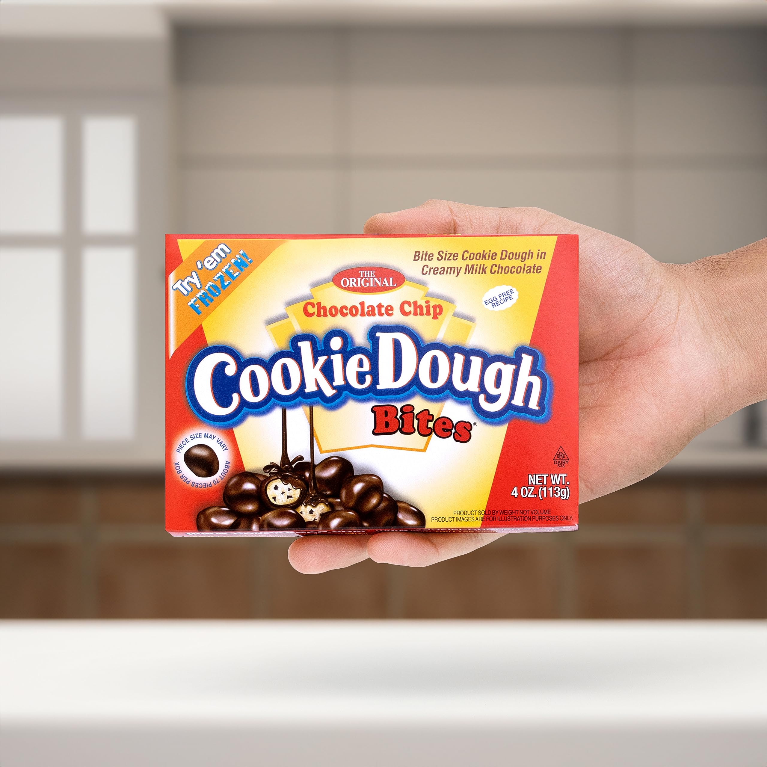 Original Chocolate Chip Cookie Dough Bites - 12 Packs (3.1 Oz Each) - Ready-to-Eat Snacks for Parties, School Lunches & On-the-Go Treats