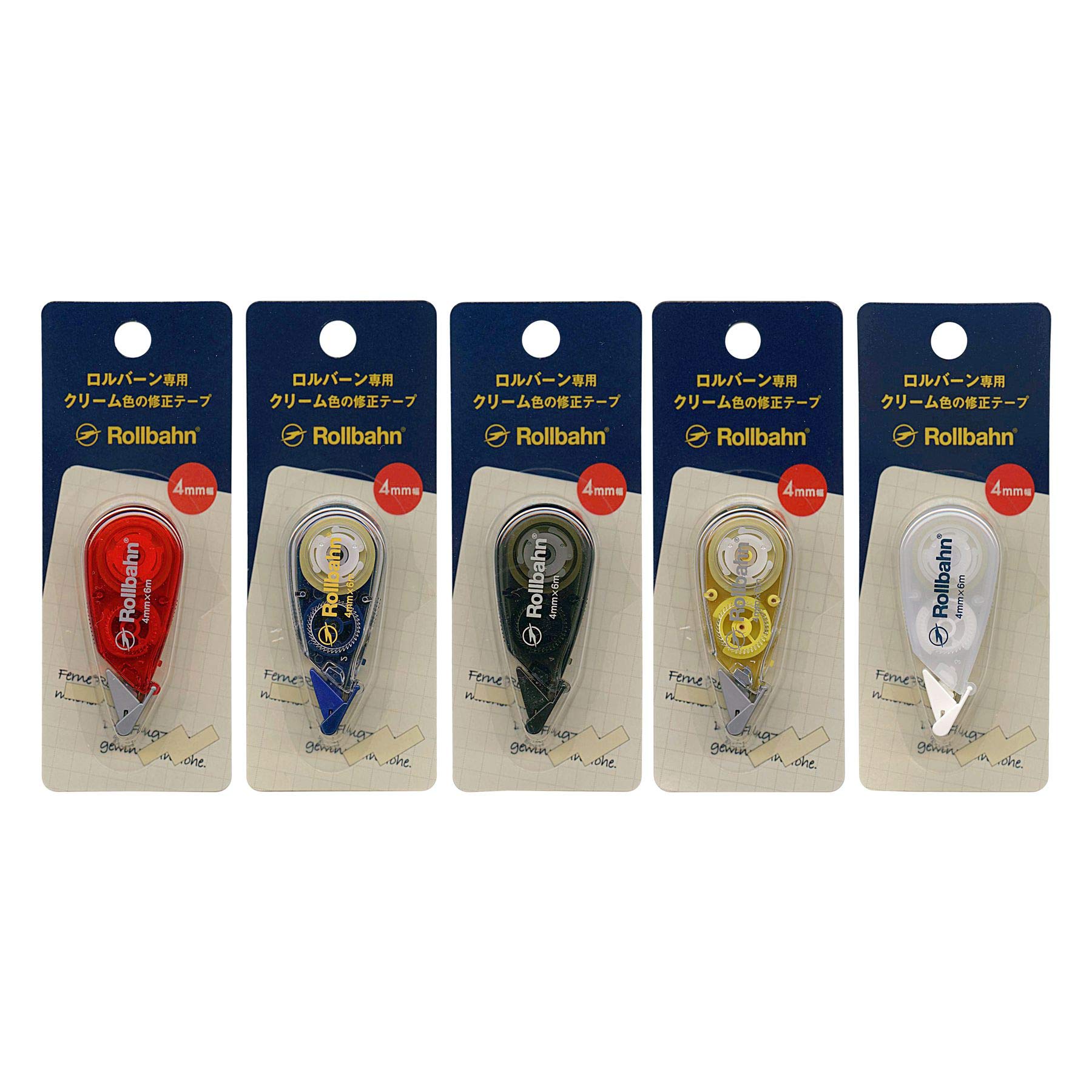 Delfonics Rollbahn Correction Tape for Notebooks - Dark Blue | Self-Adhesive White-Out Tape for Journals, Planners & Office Use