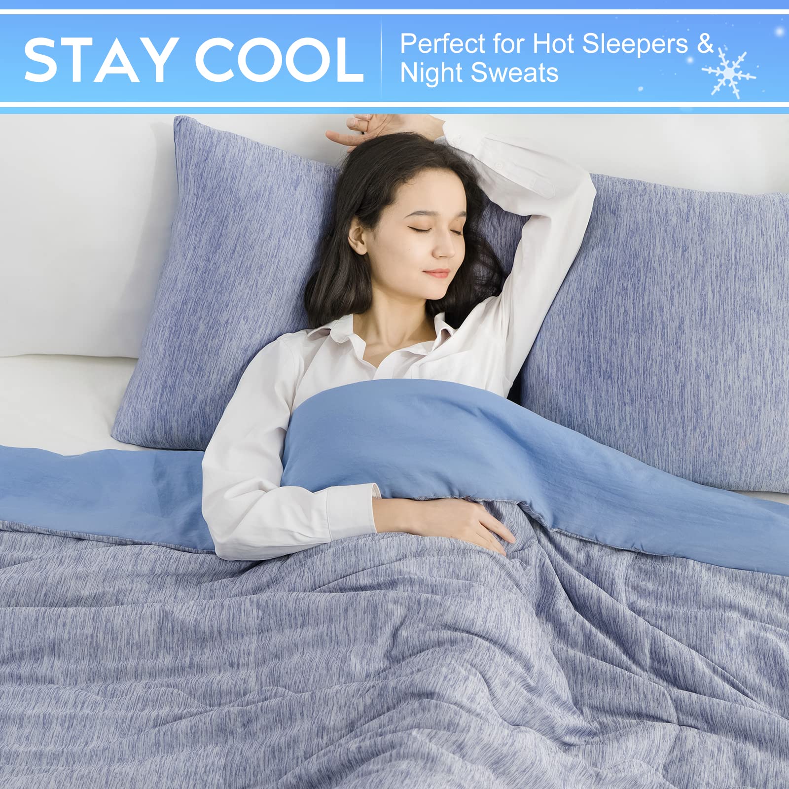 CHOSHOME Cooling Blanket for Hot Sleepers - Twin Size Summer Comforter with Q-Max 0.45 Arc-Chill Technology, Breathable & Soft Cooling Fiber Blanket for Bed, Sofa & Couch (60