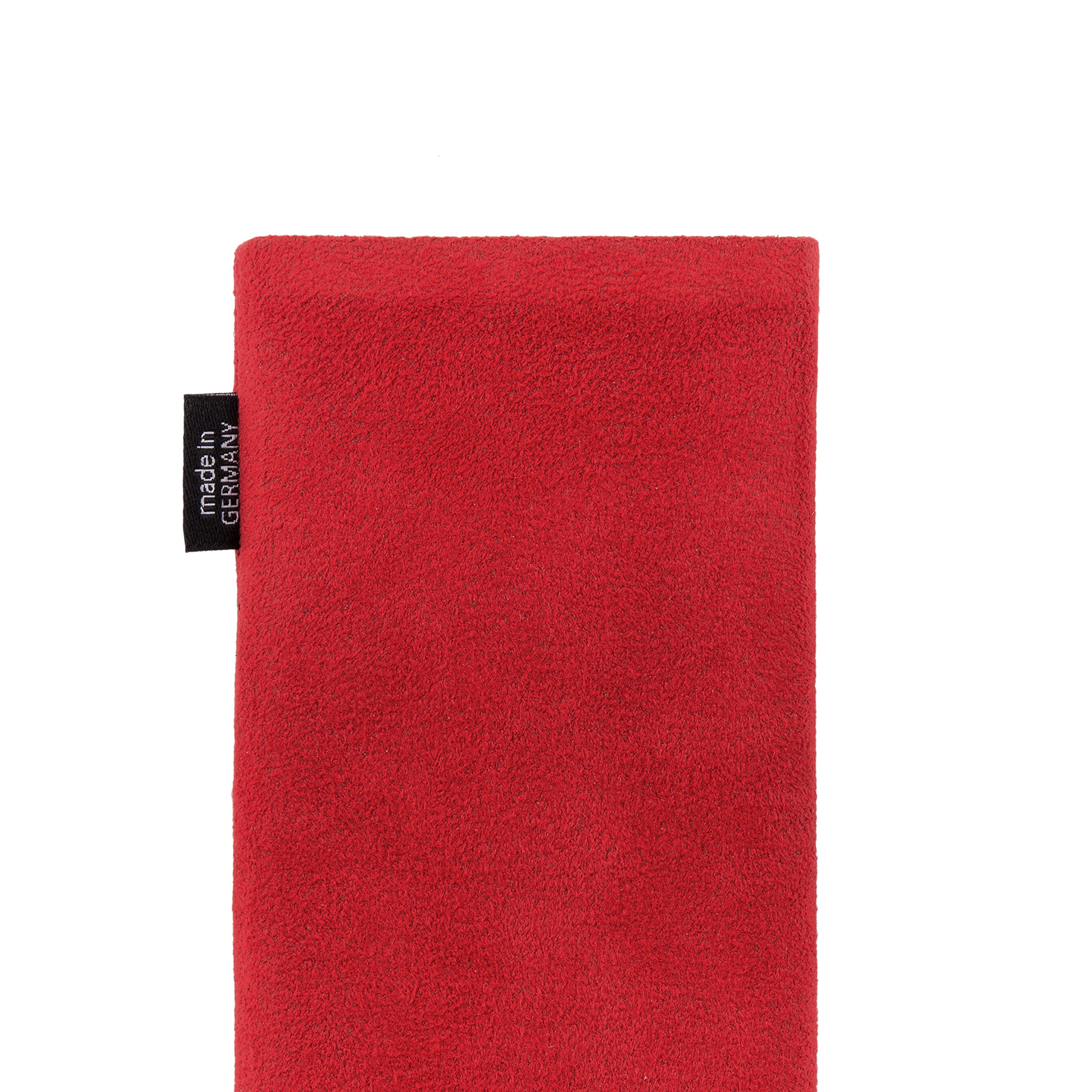 Premium Custom Tailored Red Sleeve for F(x)tec Pro1 Smartphone | German-Made Genuine Alcantara Case with Microfiber Lining | Perfect for Display Cleaning & Everyday Protection | Ideal for Business Professionals & Tech Enthusiasts