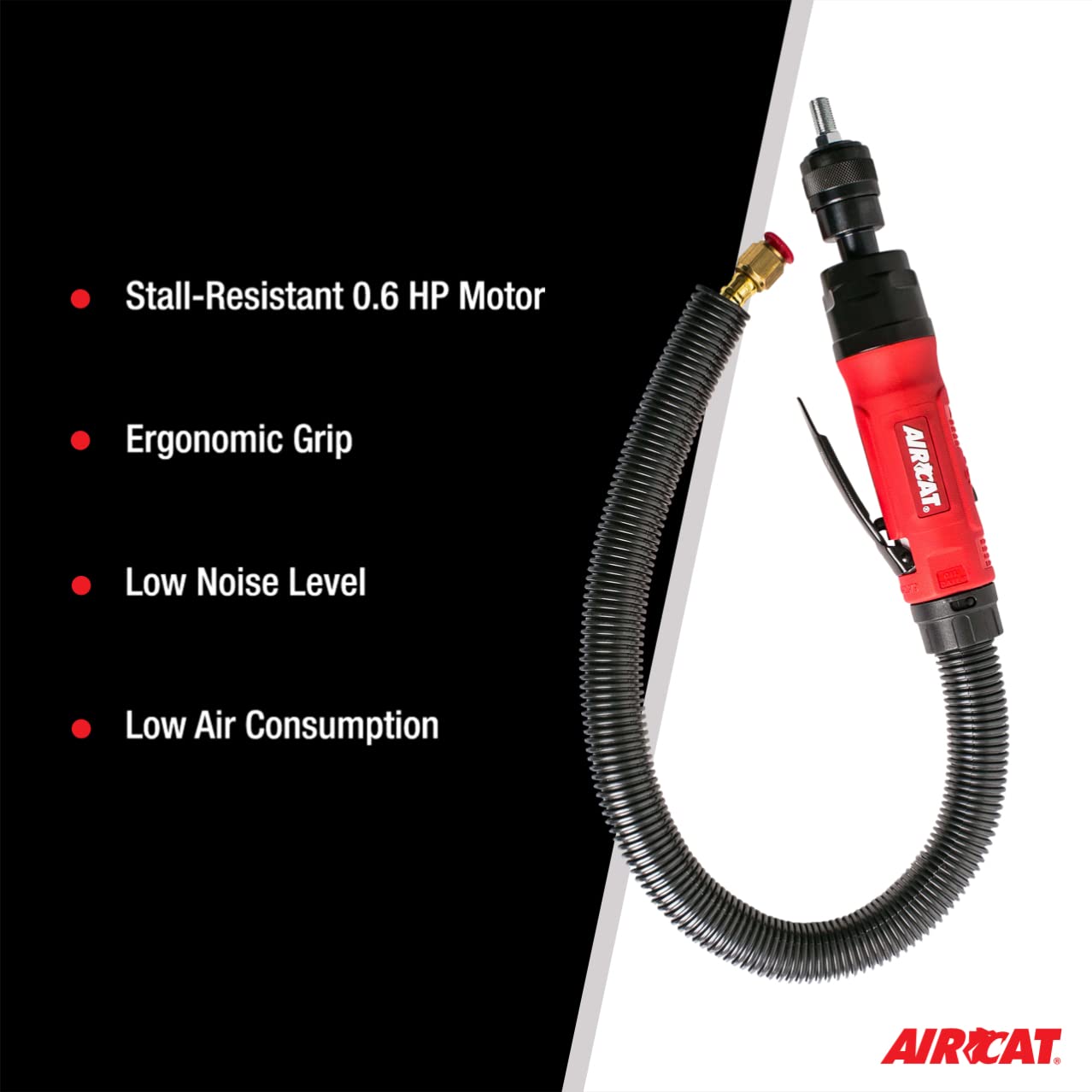 AIRCAT 6403 .6 HP Low Speed Composite Tire Buffer - 3,600 RPM Pneumatic Tire Polisher for Car, Truck & Motorcycle Wheels - Professional Auto Detailing & Tire Shine Tool