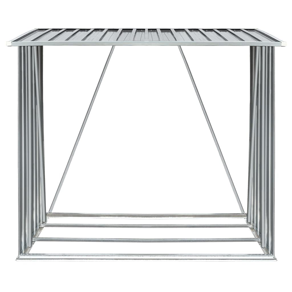 FAMIROSA Galvanized Steel Firewood Storage Rack - Outdoor Garden Log Shed Shelter for Firewood, Timber & Logs - Weather-Resistant Steel Wood Storage Cabin for Patio, Backyard & Camping Use