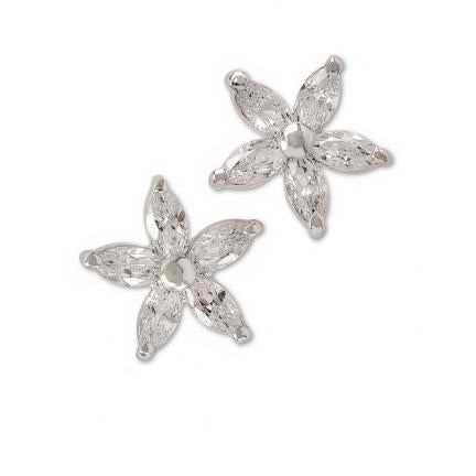 Swarovski Crystal Flower Earrings for Women - Elegant Floral Stud Earrings - Perfect for Weddings, Parties & Special Occasions