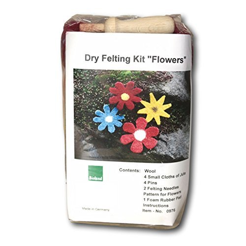 Premium Dry Felting Kit for Flowers - DIY Wool Felting Supplies with Needles & Foam Pad - Perfect for Handmade Floral Decor, Gifts, and Craft Projects