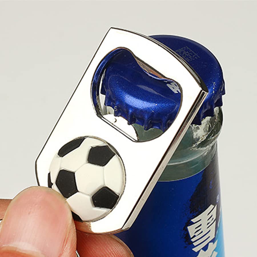 Portable Football-Shaped Bottle Opener Keychain - Stainless Steel Beer Bottle Opener Key Ring for Men & Women - Perfect for Parties, Camping, and Outdoor Adventures