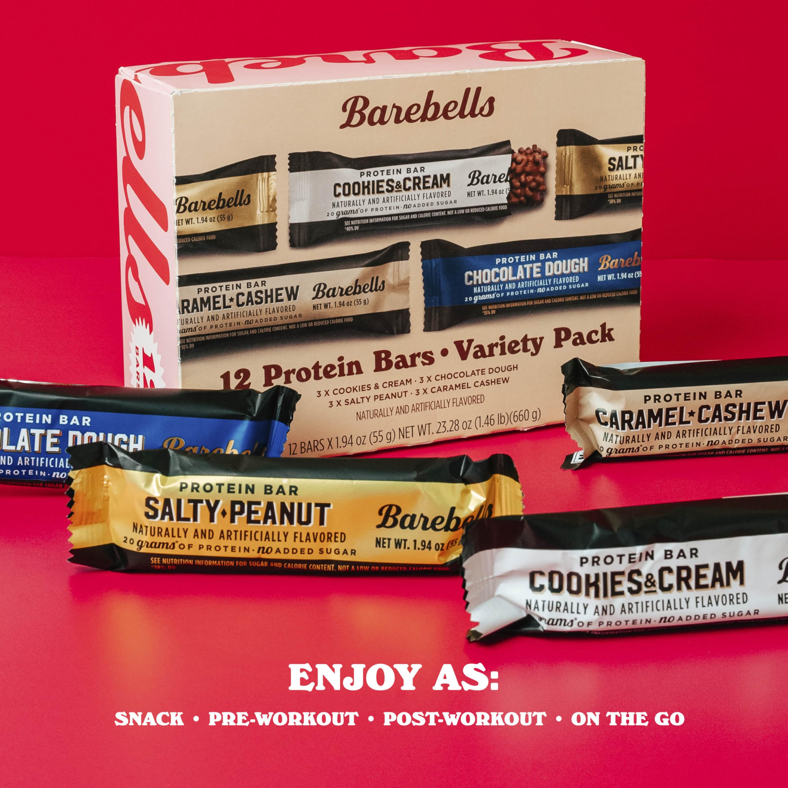 Barebells High Protein Bars Variety Pack - 12 Count (1.9oz Each) | 20g Protein, Low Sugar (1g) | Chocolate Flavored Protein Snacks | Perfect for Gym, Workout Recovery, On-the-Go Breakfast & Healthy Snacking