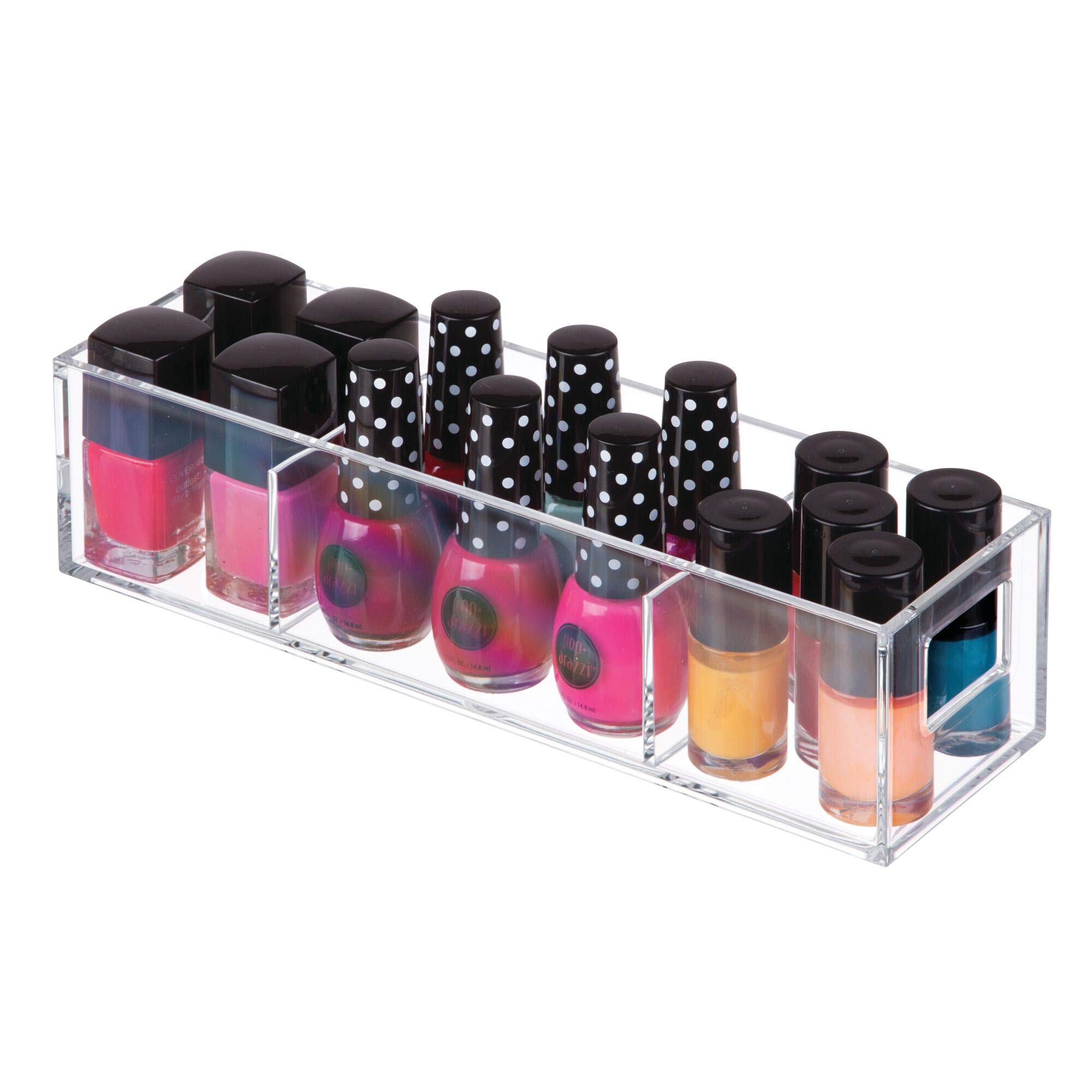 iDesign Clear Acrylic Vanity Organizer - Cosmetic Makeup Storage Box for Bathroom Countertop, Dresser & Travel | Holds Lipsticks, Brushes & Skincare Products