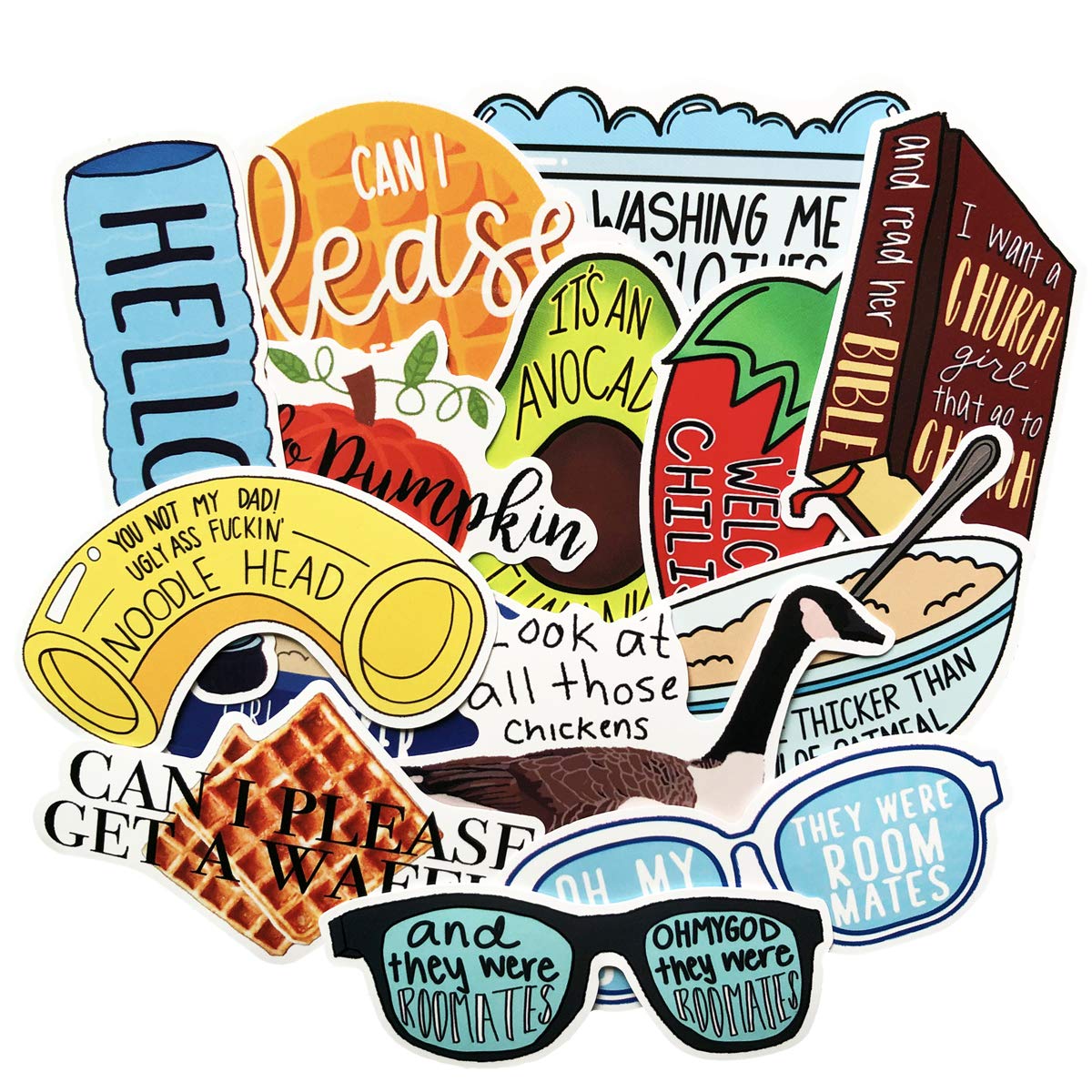 YOUTHSTORE 67pcs Cute Vine Stickers - Waterproof Decals for Water Bottles, Laptops, Luggage, Snowboards, Bicycles & Skateboards - Fun Decorative Stickers for Kids & Teens - Perfect for School, Travel & Outdoor Adventures