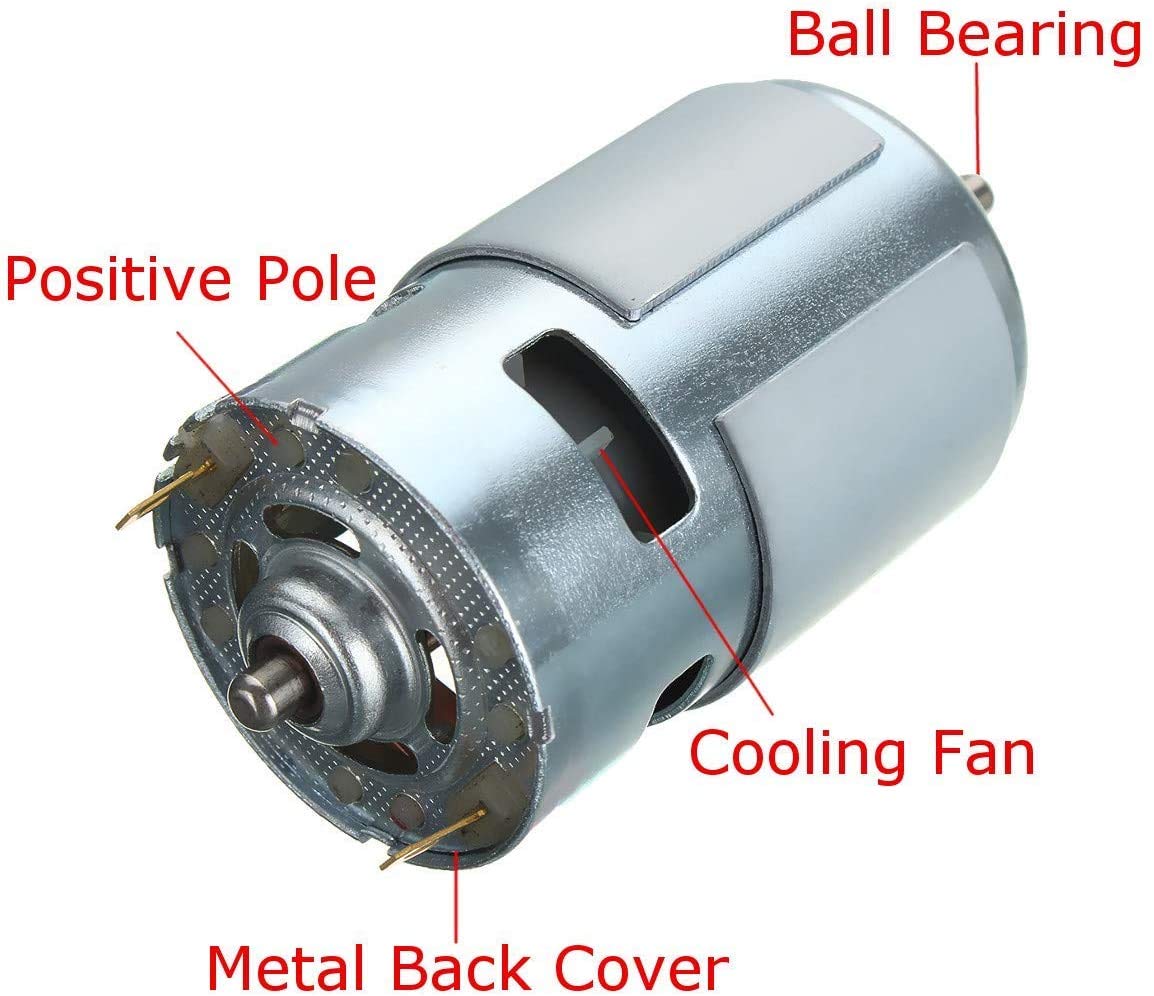 High Torque 24V DC 775 Motor 20000RPM - Powerful Low Noise Ball Bearing Electric Motor (2-Pack with Bracket) - Ideal for Power Tools, DIY Projects, and Industrial Applications