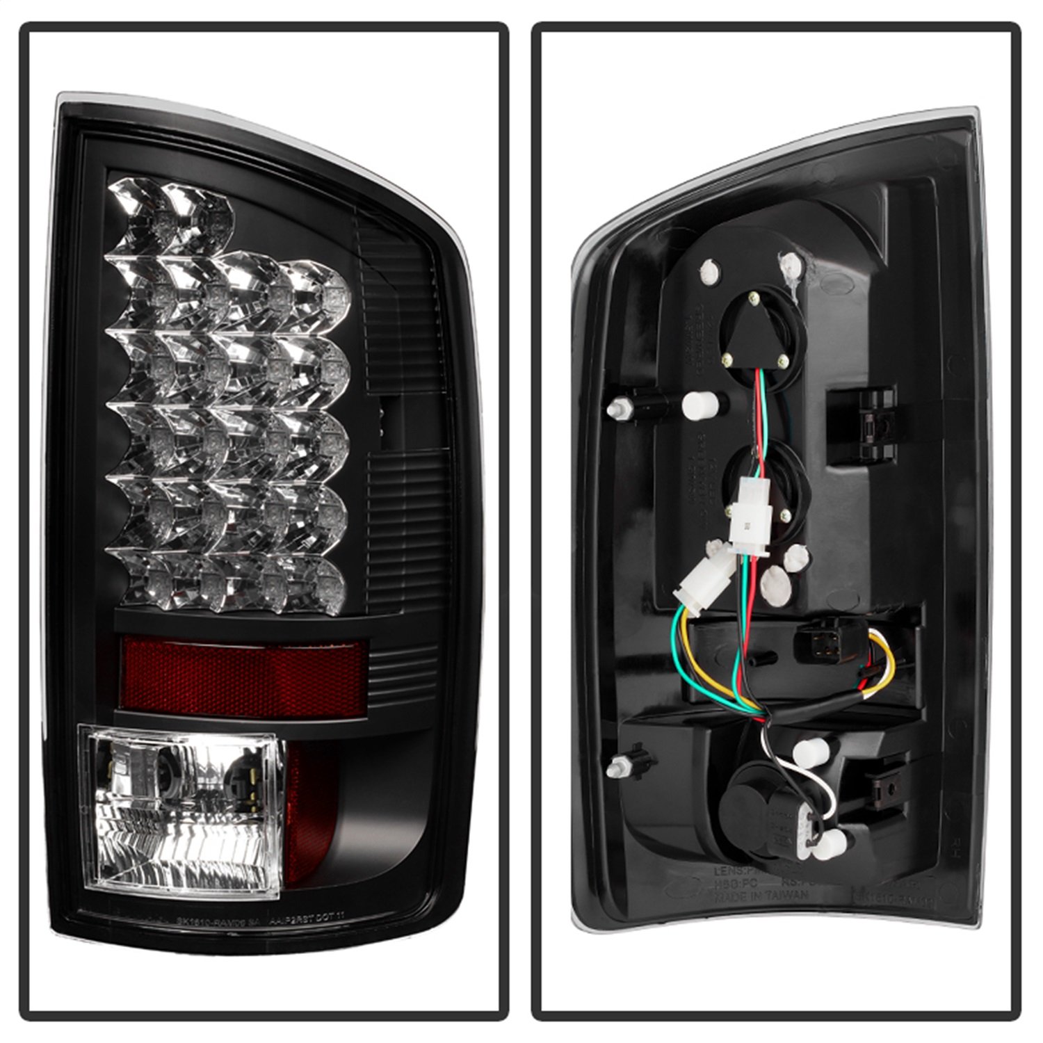 Spyder Auto 5002556 LED Tail Lights Black/Clear - High-Performance Brake Lights for Trucks & SUVs