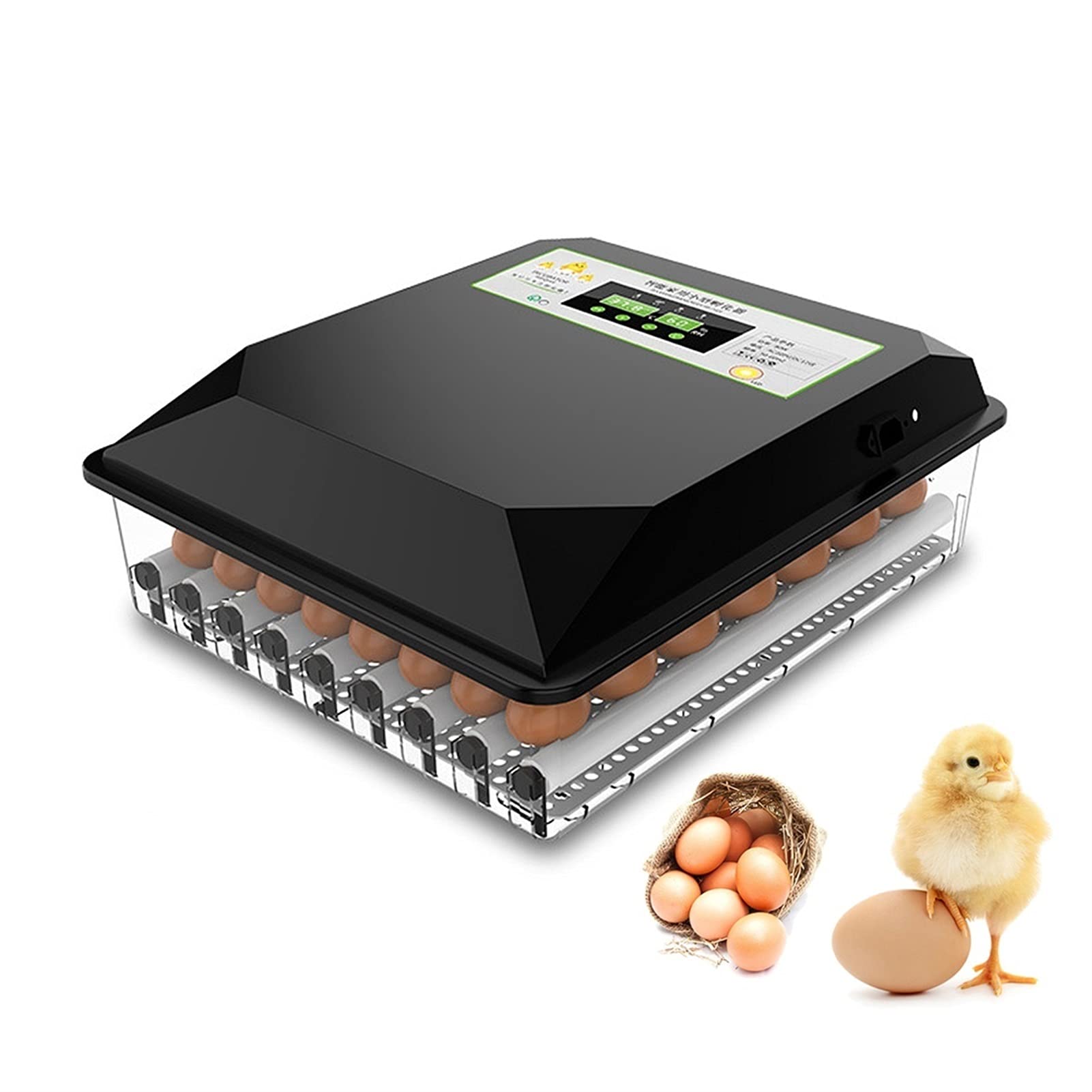 YAWEDA Digital Egg Incubator - Automatic Turning Poultry Hatcher with Humidity Control & LED Candler for Chicken, Duck, Goose, Quail Eggs - Perfect for Home Farming, Classroom Projects & Hobby Breeders
