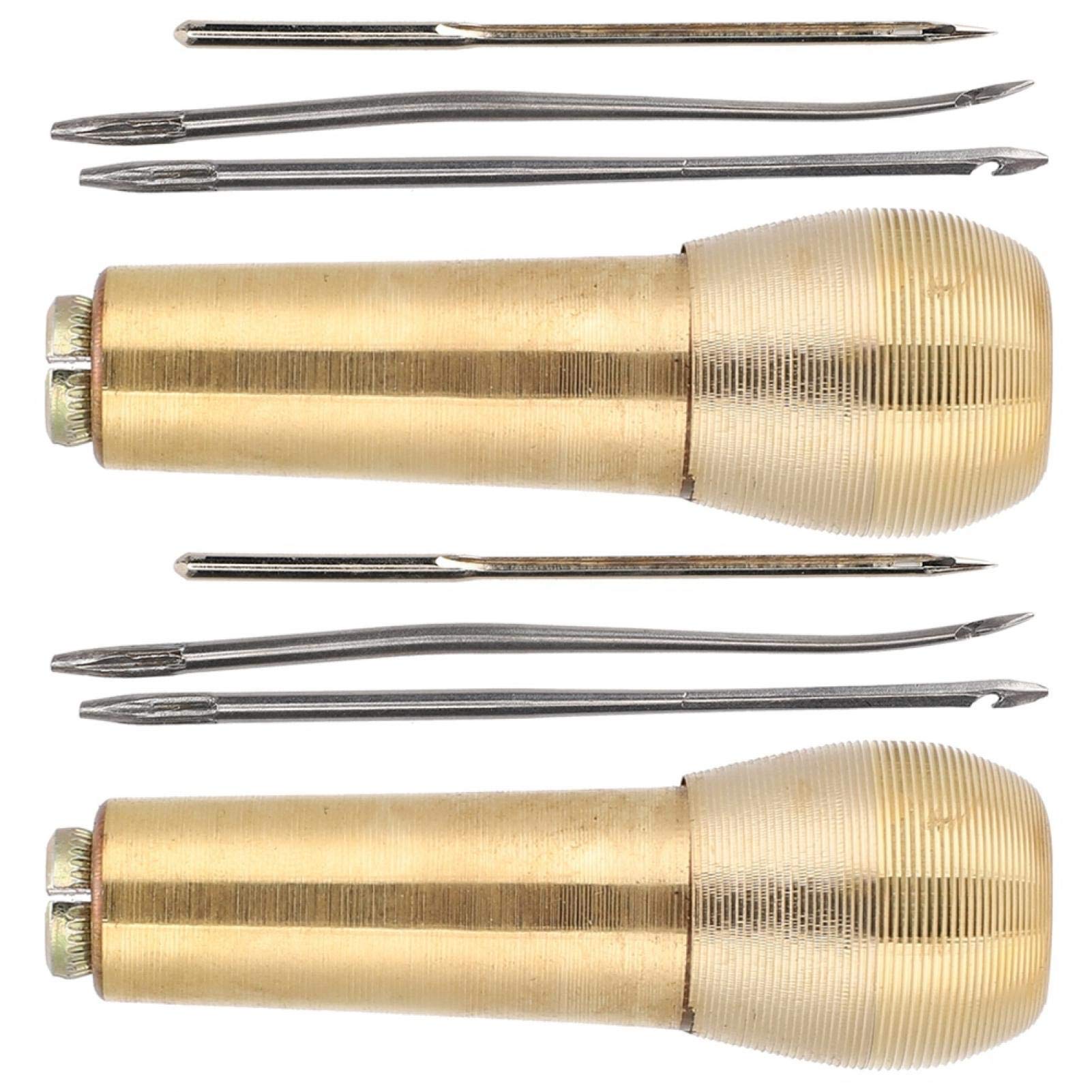 3-Piece Copper Handle Sewing Awl Set - Durable Leather Craft Needles for Leatherworking, Backpacks & Sleeping Bags - Perfect for DIY Leather Repair, Shoe Making & Outdoor Gear Maintenance