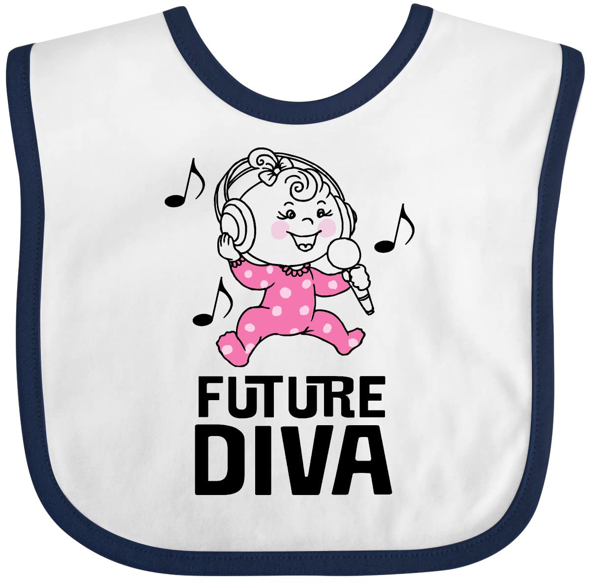 Inktastic Future Diva Baby Girl Singer Baby Bib - Adorable & Absorbent Drool Bib for Infant Girls, Perfect for Feeding, Playtime & Photo Shoots