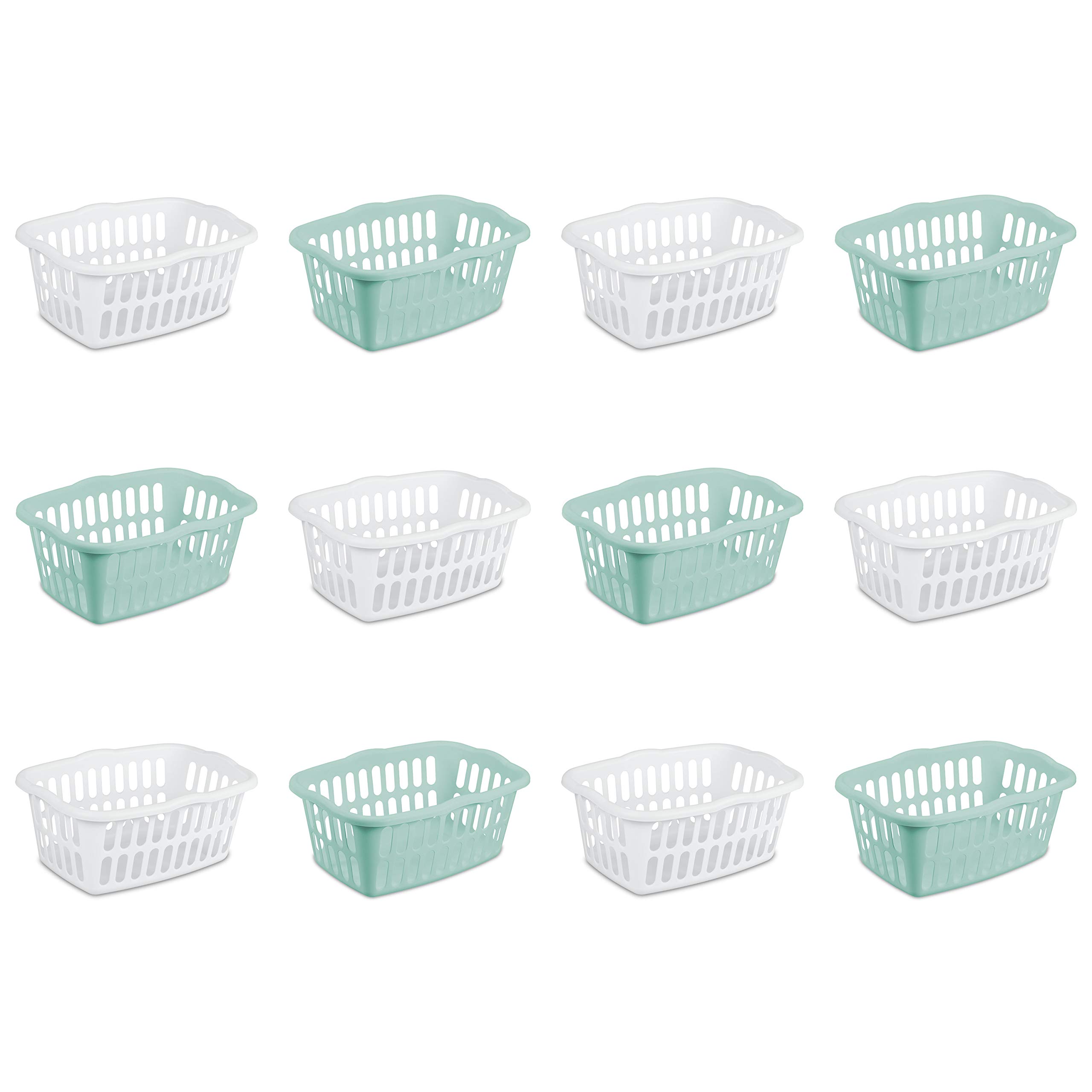 Sterilite Laundry Basket & Storage Bin Set - 12-Pack Collapsible Clothes Hampers for Home Organization - Perfect for Laundry Room, Closet, Dorm & Kids' Toy Storage