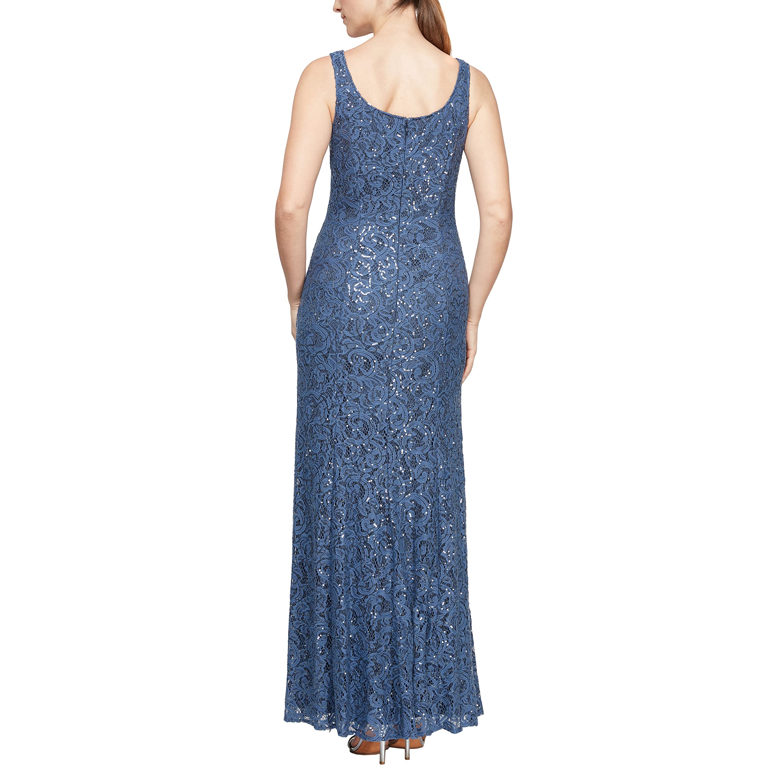 Alex Evenings Women's Long Lace Jacket Dress - Elegant Formal Evening Gown for Weddings, Parties & Special Occasions