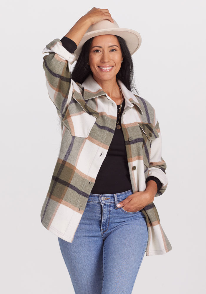 Sawyer Shacket - Stylish Forest Plaid Flannel Shirt Jacket for Men & Women | Cozy Outdoor Wear for Camping, Hiking & Fall Fashion