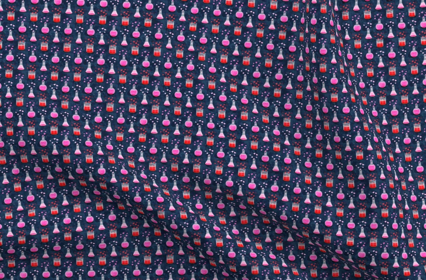 Small Scale Love Science Valentines Blue Hearts Bubbles Chemistry Printed Fleece Fabric Fat Quarter - DIY Sewing Blankets, Loungewear & No-Sew Projects - Perfect for Valentine's Day Gifts, Home Decor & Crafting