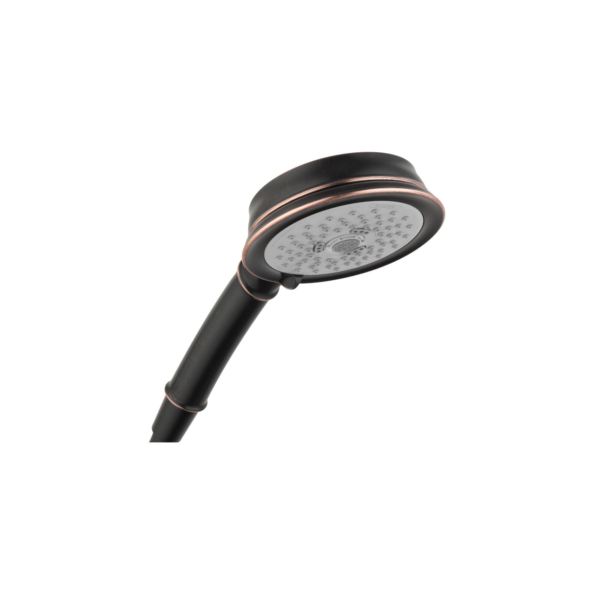 Hansgrohe Croma 100 Classic Low Flow 5-inch Handheld Shower Head - 3 Spray Modes (Full, Pulsating Massage, Intense Turbo) - Water Saving Rubbed Bronze Finish - Perfect for Bathroom Renovation & Spa-Like Shower Experience