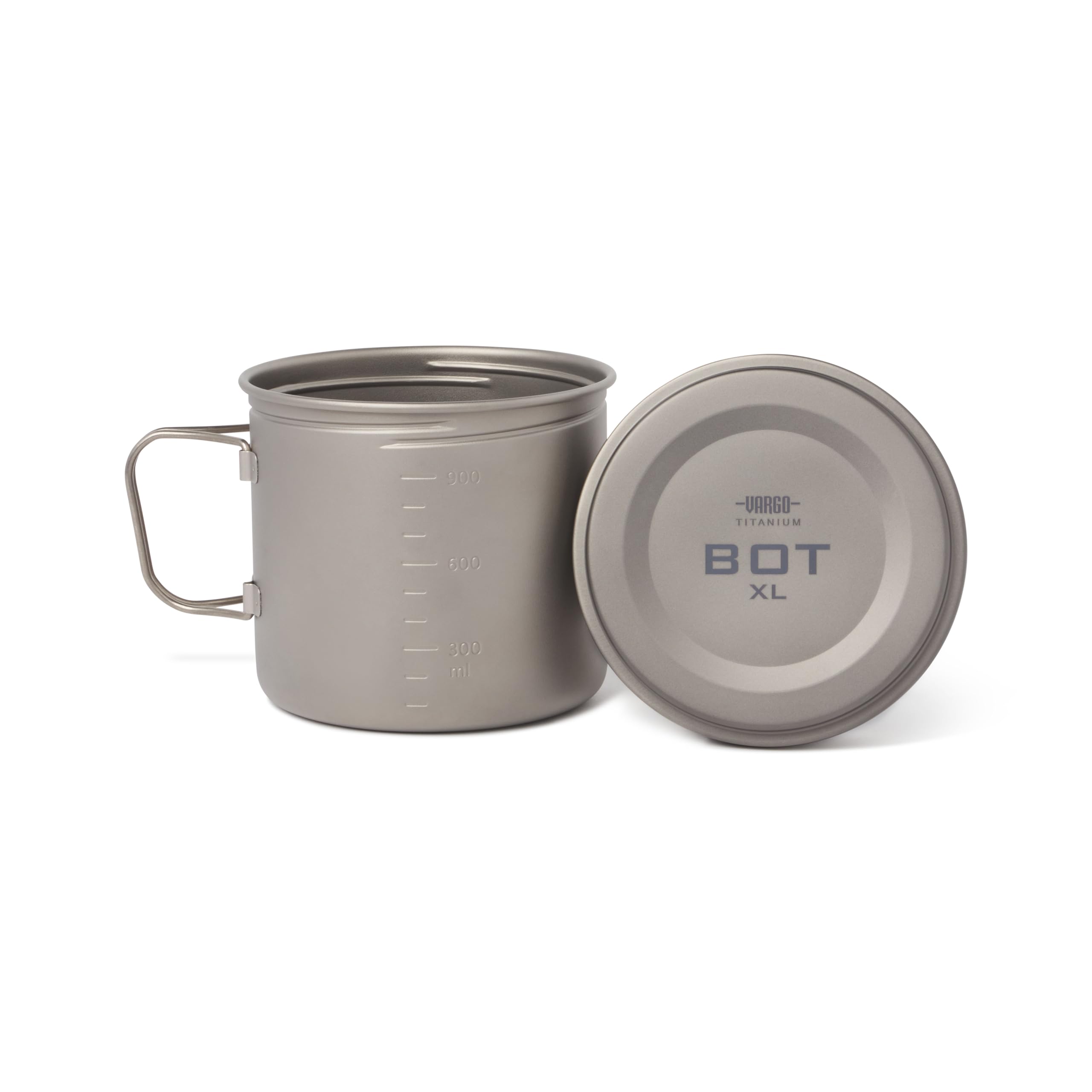 Vargo Titanium BOT XL 1.1L (37 oz) Ultralight Water Bottle & Cooking Pot - 5.5 oz (156g) - Leakproof Lid for Backpacking, Camping, Hiking - Perfect for Outdoor Cooking & Water Storage