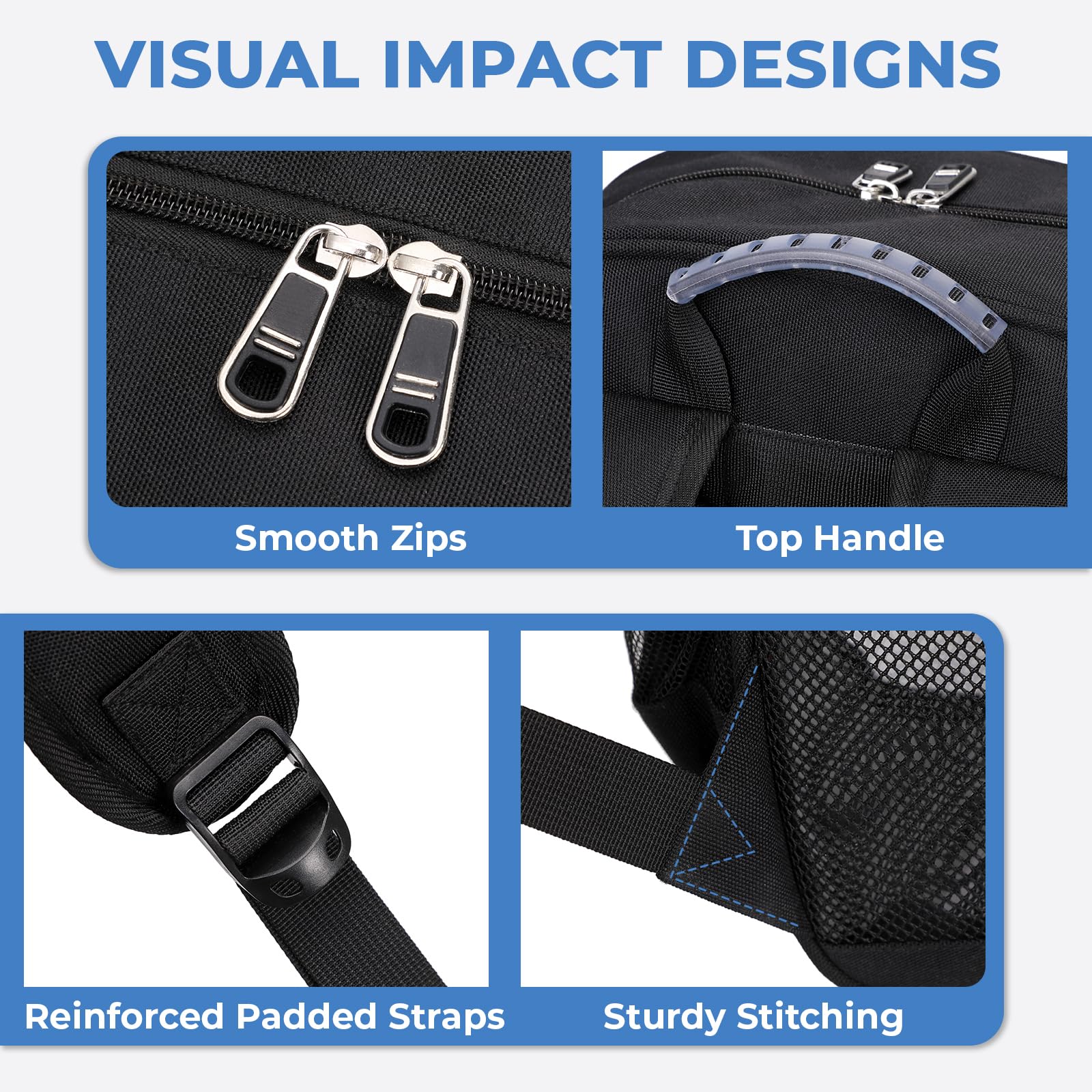 Clear Heavy Duty Transparent Backpack - PVC & Fabric See-Through Book Bag for Work, School, Security Check & Concerts | TSA & Stadium Approved | Perfect for College, Travel & Events (Black)