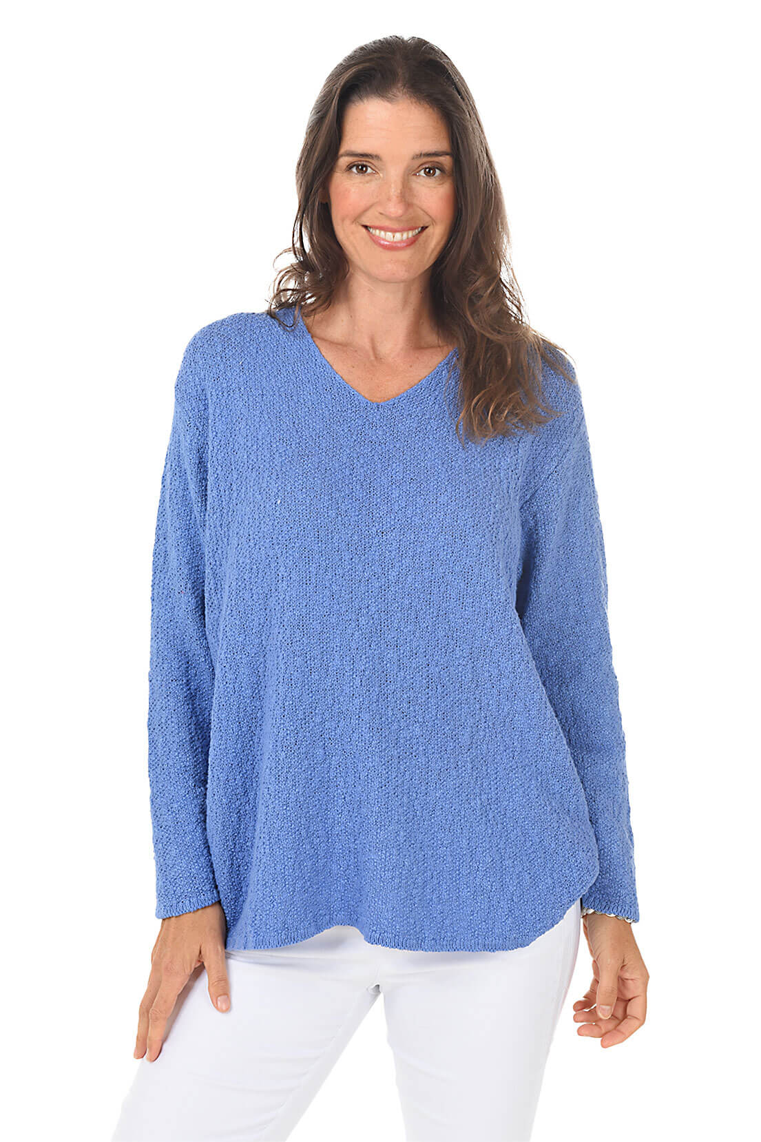 Soft Cotton V-Neck Long Sleeve Sweater for Women - Cozy Fall & Winter Pullover - Perfect for Office, Casual Outfits and Layering